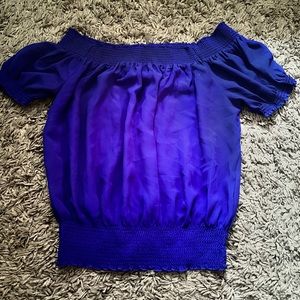 Forever 21 Sheer blue off the shoulder top